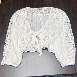American Eagle Outfitters White Lace Blouse